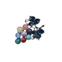 Tibetan Style Brooches, with Agate, Grape, plated, for woman & enamel, more colors for choice, 40x50mm, Sold By PC