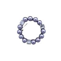 Plastic Pearl Brooch Zinc Alloy with Plastic Pearl plated for woman & with rhinestone & hollow Sold By PC