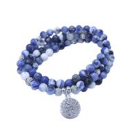 Gemstone Bracelets, Sodalite, with Tibetan Style bead, polished, Unisex & different styles for choice, blue, 6mm, 108PCs/Strand, Sold Per Approx 25.51 Inch Strand