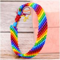 Fibre de polyester bracelet, Réglable & unisexe, multicolore, 10mm, Longueur:Environ 18-38 cm, Vendu par PC
