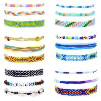 Cotton Thread Bracelet Set, with Seedbead & Wax Cord & Shell, Adjustable & three pieces & fashion jewelry & Unisex & different styles for choice, more colors for choice, nickel, lead & cadmium free, Sold By Set