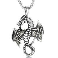 Stainless Steel Jewelry Necklace 316L Stainless Steel Dragon polished fashion jewelry & Unisex & box chain original color Length Approx 23.62 Inch Sold By PC