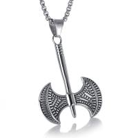 Stainless Steel Jewelry Necklace, 316L Stainless Steel, Axe, polished, fashion jewelry & Unisex, more colors for choice, 51x41mm, Length:Approx 23.62 Inch, Sold By PC