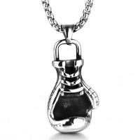 Stainless Steel Jewelry Necklace, 316L Stainless Steel, Boxing Glove, polished, fashion jewelry & for man, original color, 44x25mm, Length:Approx 23.62 Inch, Sold By PC
