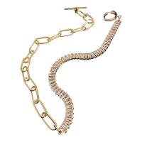Zinklegierung Schmuck Halskette, Modeschmuck & Micro pave Zirkonia & für Frau, goldfarben, frei von Nickel, Blei & Kadmium, Länge:ca. 14.56 ZollInch, verkauft von PC