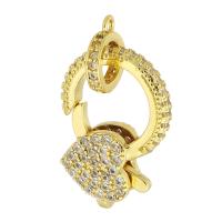 Cubic Zirconia Micro Pave Brass Pendant gold color plated fashion jewelry & DIY & micro pave cubic zirconia & for woman golden Approx 1mm Sold By Lot