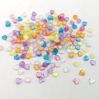 acrilico grânulos, miçangas, Coração, DIY, cores misturadas, 8mm, Aprox 100PCs/Bag, vendido por Bag