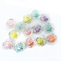 Bead i Bead Akryl perler, Flower, du kan DIY & facetteret, blandede farver, 12mm, Ca. 50pc'er/Bag, Solgt af Bag