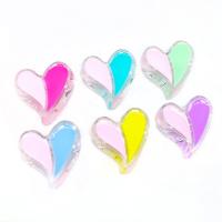 Acrylic Beads, Heart, DIY & enamel, more colors for choice, 23x26x9mm, Approx 100PCs/Bag, Sold By Bag