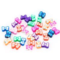 Polymer Clay Beads, Bowknot, DIY, mixed colors, 10mm, Approx 100PCs/Bag, Sold By Bag