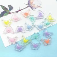 Bead i Bead Akryl perler, Butterfly, du kan DIY & facetteret & frosted, flere farver til valg, 15x12x5mm, Ca. 50pc'er/Bag, Solgt af Bag