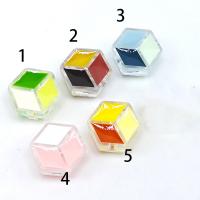 Acrylic Jewelry Beads, Hexagon, DIY & enamel, more colors for choice, 17x20x8mm, Approx 100PCs/Bag, Sold By Bag