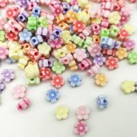 Akril nakit Beads, Cvijet, možete DIY, miješana boja, 10mm, Približno 100računala/Torba, Prodano By Torba