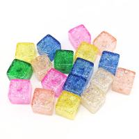 Acrylic Jewelry Beads, Square, DIY & ice flake, more colors for choice, 16x16x16mm, Approx 100PCs/Bag, Sold By Bag