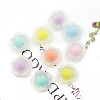 collier en perle acrylique , fleur, DIY & givré, couleurs mélangées, 12mm, Environ 50PC/sac, Vendu par sac