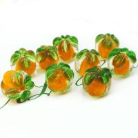 Perles murano faites à la main , chalumeau, orange, DIY, orange, 12mm, Vendu par PC