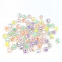 Bead i Bead Akryl perler, Runde, du kan DIY & facetteret, blandede farver, 10mm, Ca. 100pc'er/Bag, Solgt af Bag
