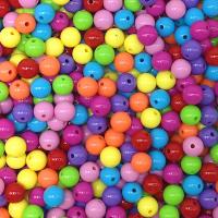 Perles acrylique de couleur unie, Rond, DIY & normes différentes pour le choix, plus de couleurs à choisir, Environ 50PC/sac, Vendu par sac