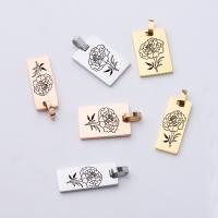 Stainless Steel Flower Pendant 304 Stainless Steel Vacuum Ion Plating DIY Sold By PC