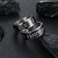 Stainless Steel Finger Ring 304 Stainless Steel fashion jewelry & Unisex  black Sold By PC