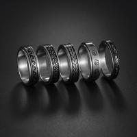 Titanium Steel Finger Ring, fashion jewelry & Unisex & different size for choice, original color, Sold By PC