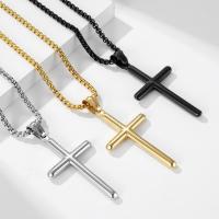 Stainless Steel Jewelry Necklace, 304 Stainless Steel, Cross, polished, fashion jewelry & Unisex & different styles for choice, more colors for choice, 3mm,28*50mm, Length:Approx 23.62 Inch, Sold By PC