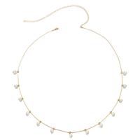 304 Stainless Steel Waist Chain with Plastic Pearl fashion jewelry & for woman 4mm Sold By Strand