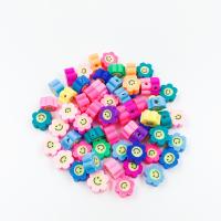 Polymer Clay Beads, Plum Blossom, printing, DIY, more colors for choice, 9mm, 100PCs/Bag, Sold By Bag
