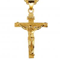 Stainless Steel Cross Pendants 304 Stainless Steel Crucifix Cross Vacuum Ion Plating fashion jewelry & Unisex golden Sold By PC