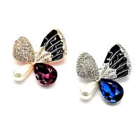 Crystal Brooch Zinc Alloy with Crystal & Plastic Pearl plated fashion jewelry & for woman & with rhinestone nickel lead & cadmium free Sold By PC