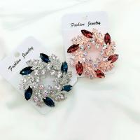Crystal Brooch Zinc Alloy with Crystal plated fashion jewelry & for woman & with rhinestone nickel lead & cadmium free 55mm Sold By PC