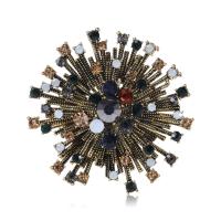 ラインストーン・ブローチ, 亜鉛合金, メッキ, 女性用 & ライン石のある, 無色, 51x52mm, 売り手 パソコン