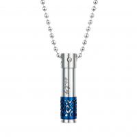 304 Edelstahl Parfüm-Flasche-Halskette, Zylinder, kann sich öffnen und in etwas & unisex & Kugelkette, keine, 9x38mm, Länge ca. 19.6 ZollInch, verkauft von PC