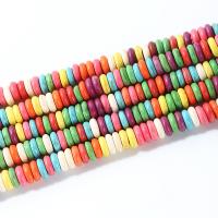 Synthetische Türkis Perle, Rondell, poliert, DIY, farbenfroh, 6x2mm, ca. 180PCs/Strang, verkauft per ca. 14.17 ZollInch Strang