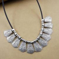 Fashion Statement Necklace Zinc Alloy silver color plated fashion jewelry & folk style & for woman nickel lead & cadmium free 18*30mm Length Approx 17.72 Inch Sold By PC