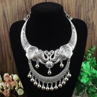 Fashion Statement Necklace Zinc Alloy silver color plated fashion jewelry & folk style & for woman nickel lead & cadmium free Length Approx 18.9 Inch Sold By PC