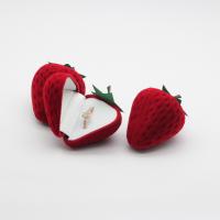 Flocking Fabric Ring Box Strawberry Sold By PC