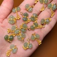 Natural Jade Pendants, Brass, with Hetian Jade, Bowknot, DIY, nickel, lead & cadmium free, 16x32mm, Sold By PC
