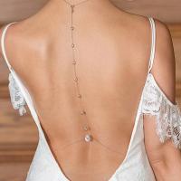 Zinc Alloy Body Chain plated fashion jewelry & for woman & with rhinestone Length 96 cm Sold By PC