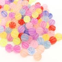 Frosted akryl perler, Græskar, ovntørrende lak, du kan DIY, flere farver til valg, 10mm, Ca. 50pc'er/Bag, Solgt af Bag