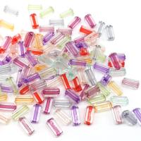Transparent Acrylic Beads, Rectangle, DIY, mixed colors, 6x13x6mm, Approx 1000PCs/Bag, Sold By Bag