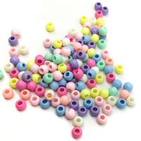 Perles acrylique de couleur unie, Rond, Oindre, DIY, couleurs mélangées, 8x10mm, Environ 100PC/sac, Vendu par sac