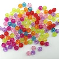 Acrylic Jewelry Beads, Round, DIY & crackle, mixed colors, 8mm, Approx 100PCs/Bag, Sold By Bag
