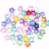Transparent Acrylic Beads, Lampwork, Star, DIY, mixed colors, 8mm, Approx 20PCs/Bag, Sold By Bag