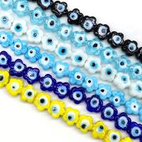 Evil Eye Lampwork Beads, Flower, DIY, more colors for choice, 12x5mm, Approx 100PCs/Bag, Sold By Bag