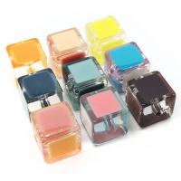 Acrylic Jewelry Beads, Square, DIY & enamel, more colors for choice, 14mm, Approx 100PCs/Bag, Sold By Bag