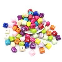 Miracle Acrylic Beads, Square, DIY, mixed colors, 14x14x12mm, Approx 100PCs/Bag, Sold By Bag