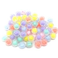 Bead in Bead Acrylic Beads, Pumpkin, DIY & enamel & smooth & frosted, mixed colors, 12mm, Approx 50PCs/Bag, Sold By Bag