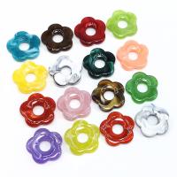 Akryl smycken pärlor, Blomma, DIY & ihålig, blandade färger, 25mm, Ca 100PC/Bag, Säljs av Bag