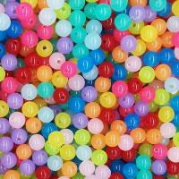 Matt Acryl Perlen, rund, DIY & glatt & satiniert, gemischte Farben, 8mm, ca. 100PCs/Tasche, verkauft von Tasche